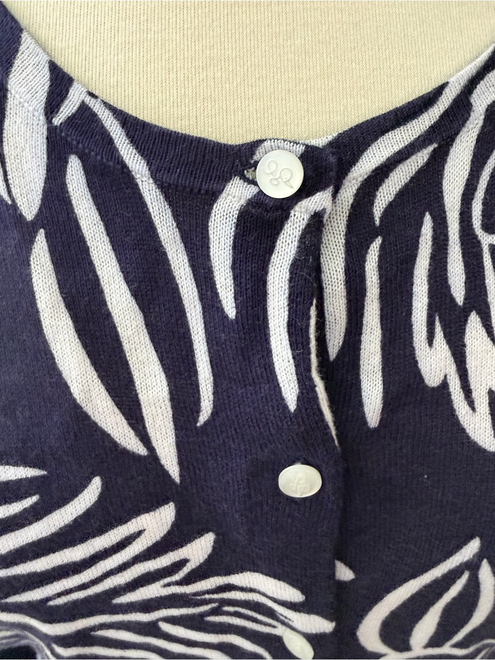 Lilly Pulitzer Navy and White Floral Button-Down Cardigan - Picture 5 of 8
